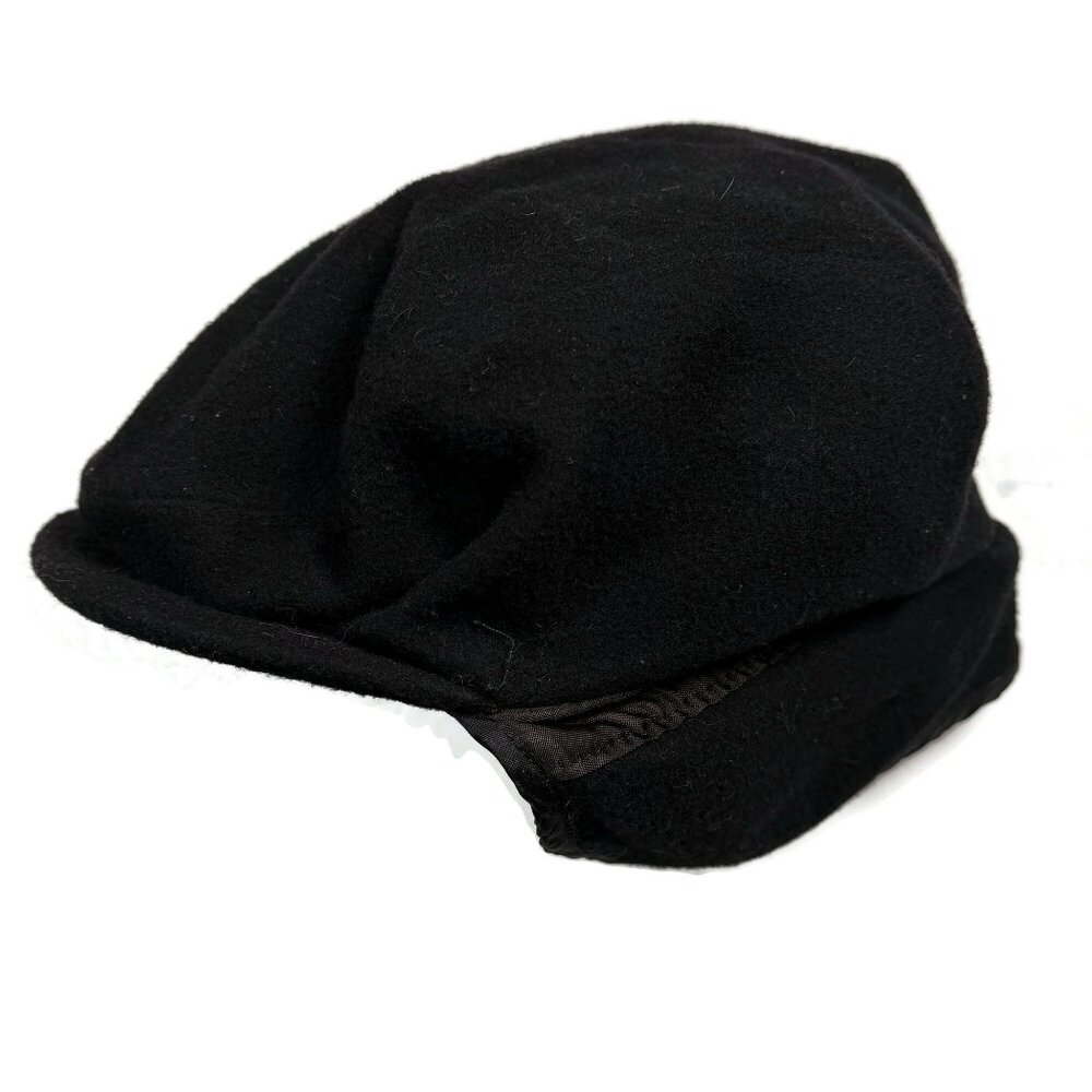 Pendleton Newsboy Flat Cap Hat Ear Covers Mens XL Black Wool Outdoor USA Made